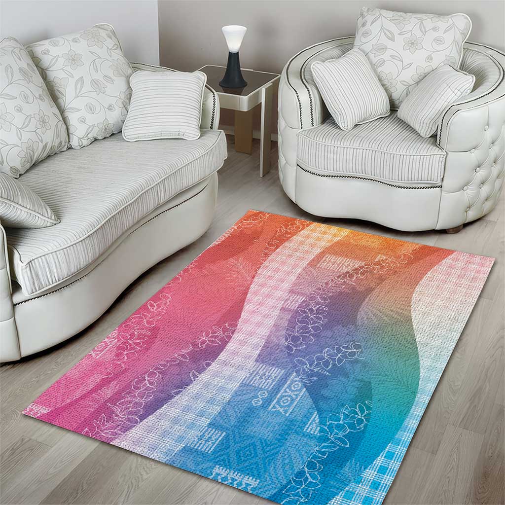 Polynesian Tribal Pattern Patchwork Picturesque Area Rug Holographic LT7 - Polynesian Pride