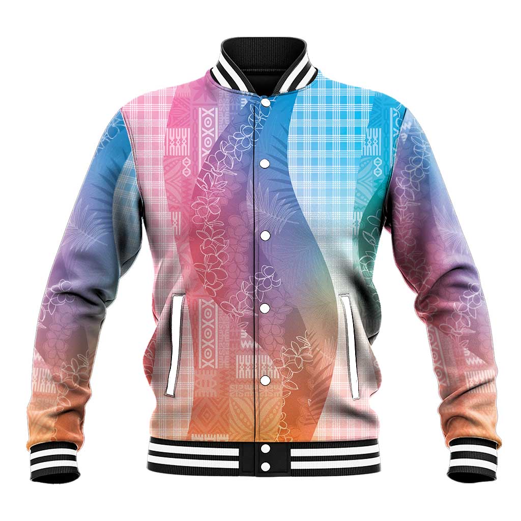 Polynesian Tribal Pattern Patchwork Picturesque Baseball Jacket Holographic LT7 Unisex Holographic - Polynesian Pride
