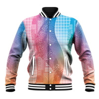 Polynesian Tribal Pattern Patchwork Picturesque Baseball Jacket Holographic LT7 Unisex Holographic - Polynesian Pride