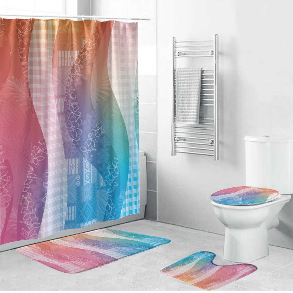 Polynesian Tribal Pattern Patchwork Picturesque Bathroom Set Holographic LT7 Bathroom Set (4 pcs) Holographic - Polynesian Pride