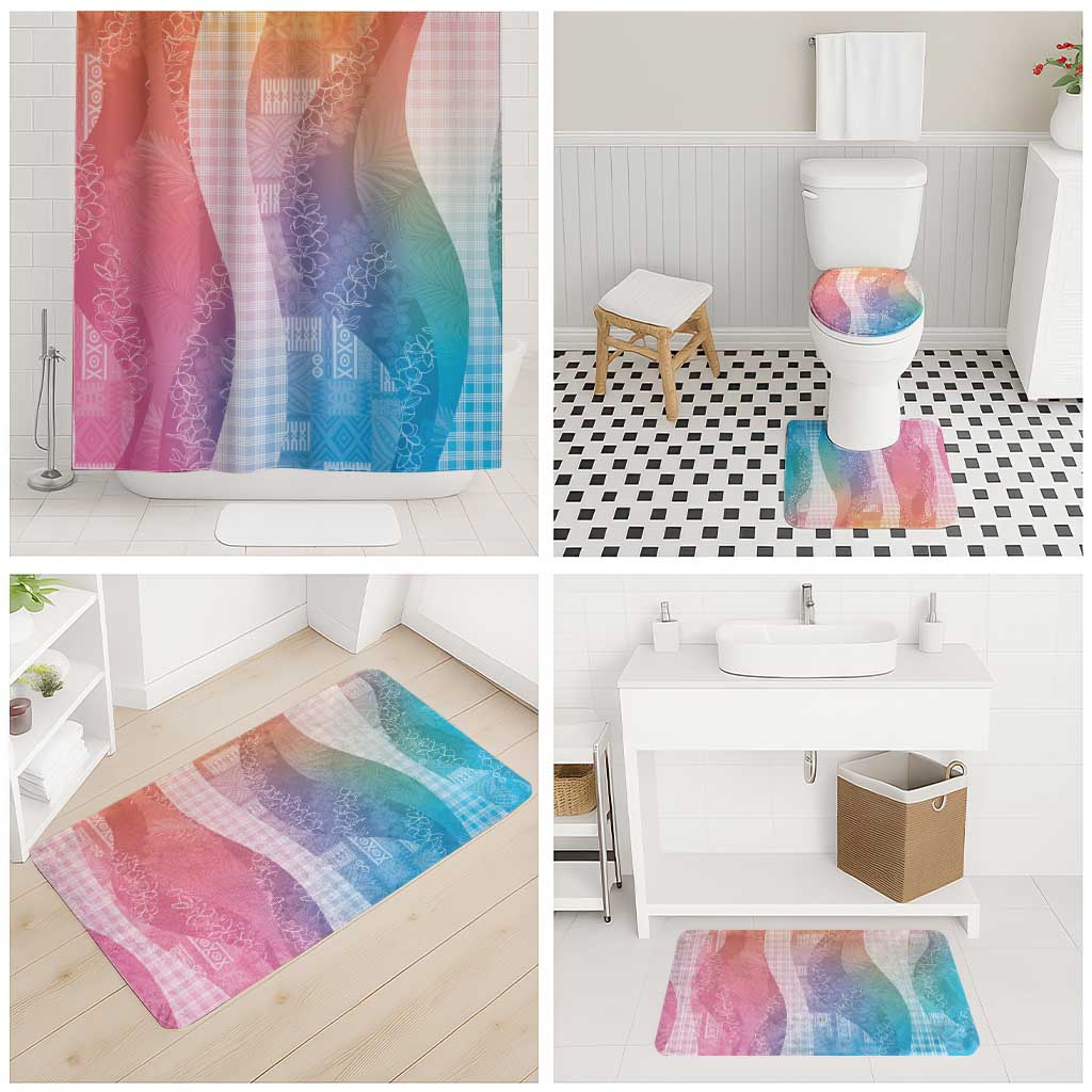 Polynesian Tribal Pattern Patchwork Picturesque Bathroom Set Holographic LT7 - Polynesian Pride