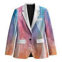 Polynesian Tribal Pattern Patchwork Picturesque Blazer Holographic LT7 Unisex Holographic - Polynesian Pride