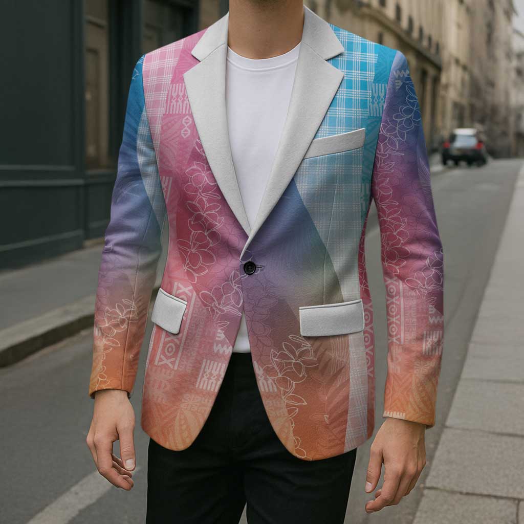 Polynesian Tribal Pattern Patchwork Picturesque Blazer Holographic LT7 - Polynesian Pride