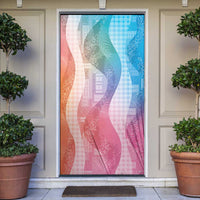 Polynesian Tribal Pattern Patchwork Picturesque Door Cover Holographic LT7 Holographic - Polynesian Pride