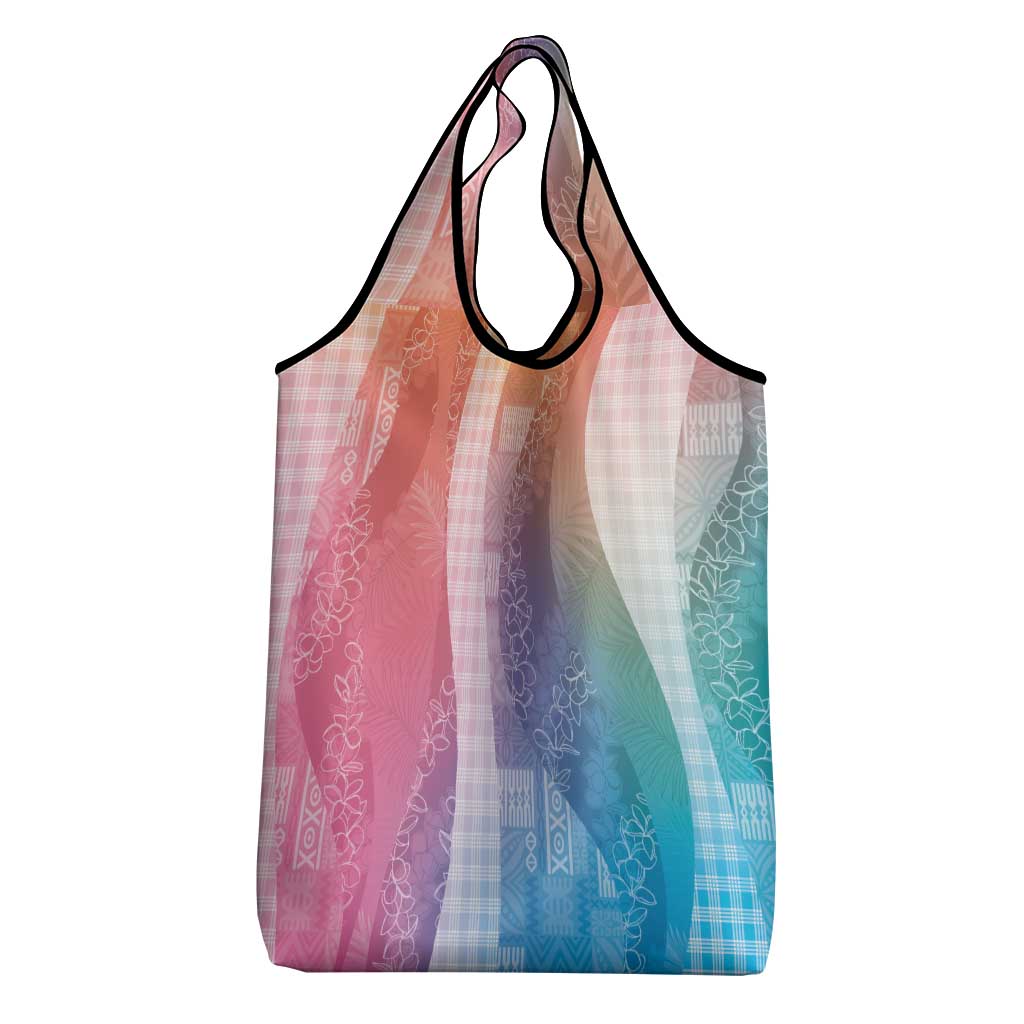 Polynesian Tribal Pattern Patchwork Picturesque Grocery Bag Holographic LT7 - Polynesian Pride