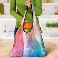 Polynesian Tribal Pattern Patchwork Picturesque Grocery Bag Holographic LT7 - Polynesian Pride