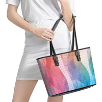 Polynesian Tribal Pattern Patchwork Picturesque Leather Tote Bag Holographic LT7 - Polynesian Pride