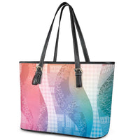 Polynesian Tribal Pattern Patchwork Picturesque Leather Tote Bag Holographic LT7 - Polynesian Pride