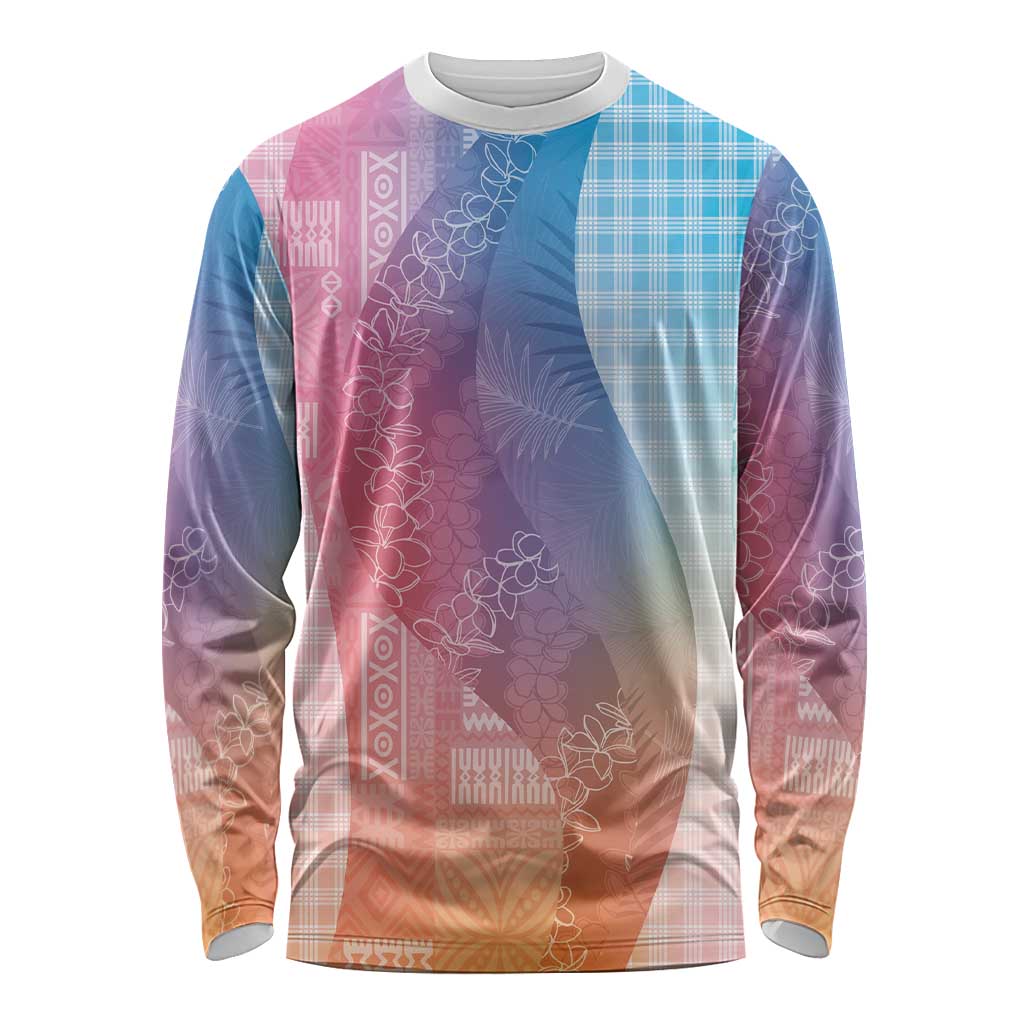 Polynesian Tribal Pattern Patchwork Picturesque Long Sleeve Shirt Holographic LT7 Unisex Holographic - Polynesian Pride