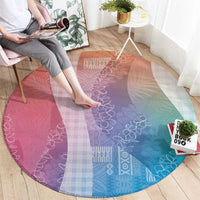 Polynesian Tribal Pattern Patchwork Picturesque Round Carpet Holographic LT7 - Polynesian Pride