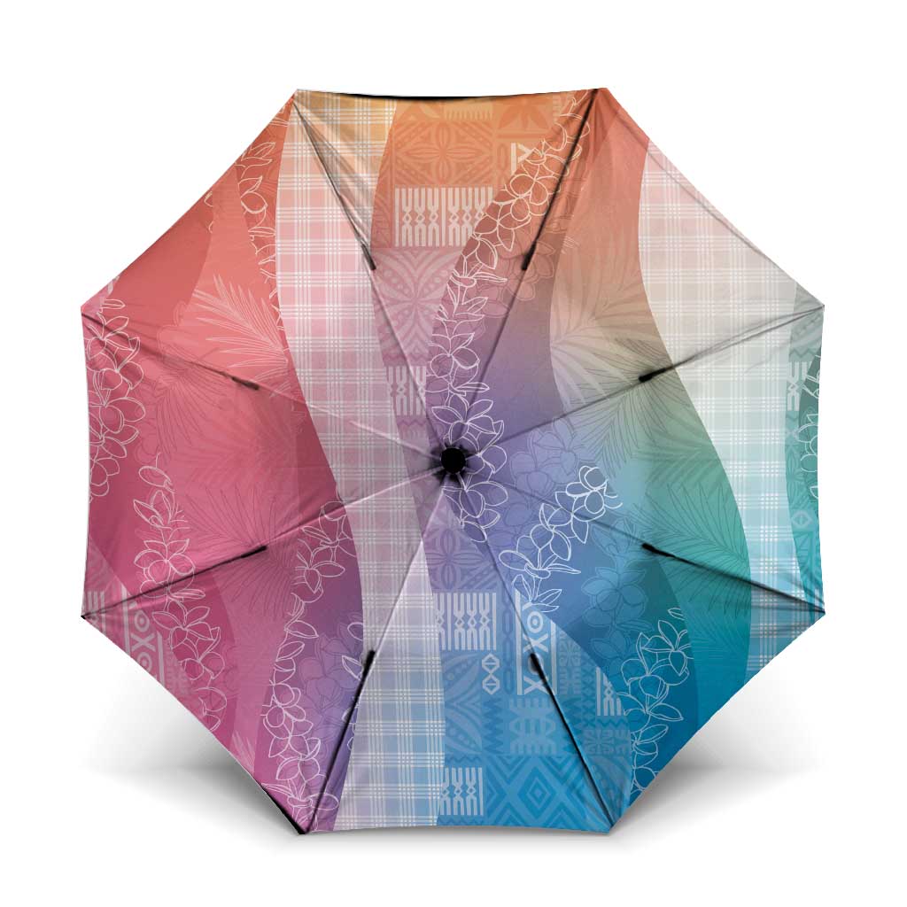 Polynesian Tribal Pattern Patchwork Picturesque Umbrella Holographic LT7 One Size Folded 11.42 inch Opened Diameter 37.4 inch Holographic - Polynesian Pride