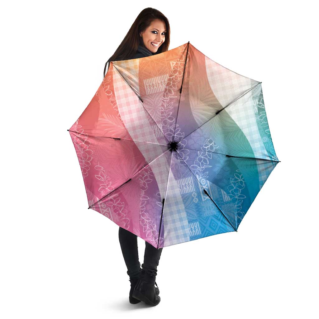 Polynesian Tribal Pattern Patchwork Picturesque Umbrella Holographic LT7 - Polynesian Pride