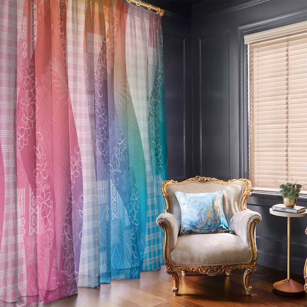 Polynesian Tribal Pattern Patchwork Picturesque Window Curtain Holographic LT7 - Polynesian Pride