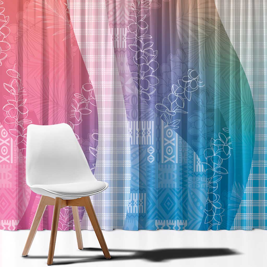 Polynesian Tribal Pattern Patchwork Picturesque Window Curtain Holographic LT7 - Polynesian Pride