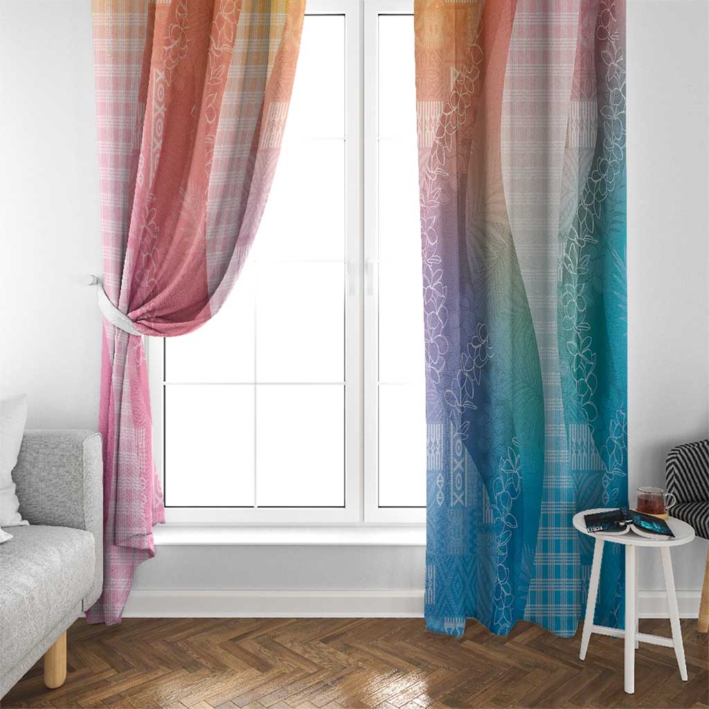 Polynesian Tribal Pattern Patchwork Picturesque Window Curtain Holographic LT7 - Polynesian Pride