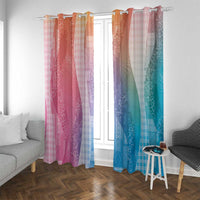 Polynesian Tribal Pattern Patchwork Picturesque Window Curtain Holographic LT7 With Grommets Holographic - Polynesian Pride