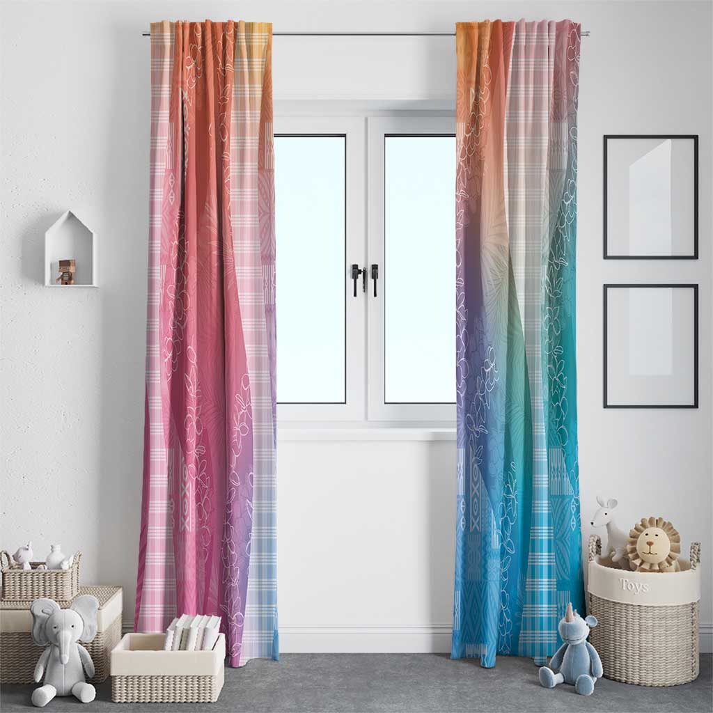 Polynesian Tribal Pattern Patchwork Picturesque Window Curtain Holographic LT7 - Polynesian Pride