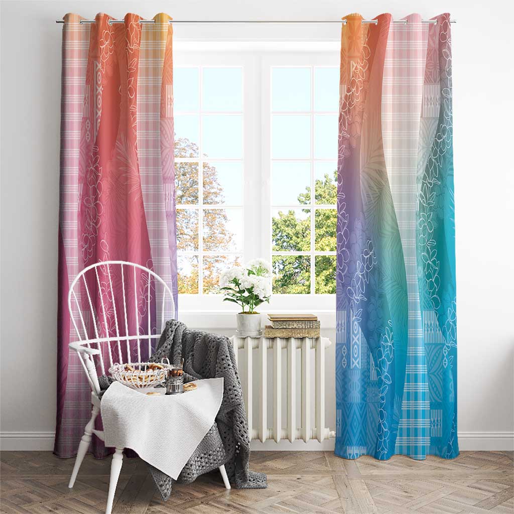 Polynesian Tribal Pattern Patchwork Picturesque Window Curtain Holographic LT7 - Polynesian Pride