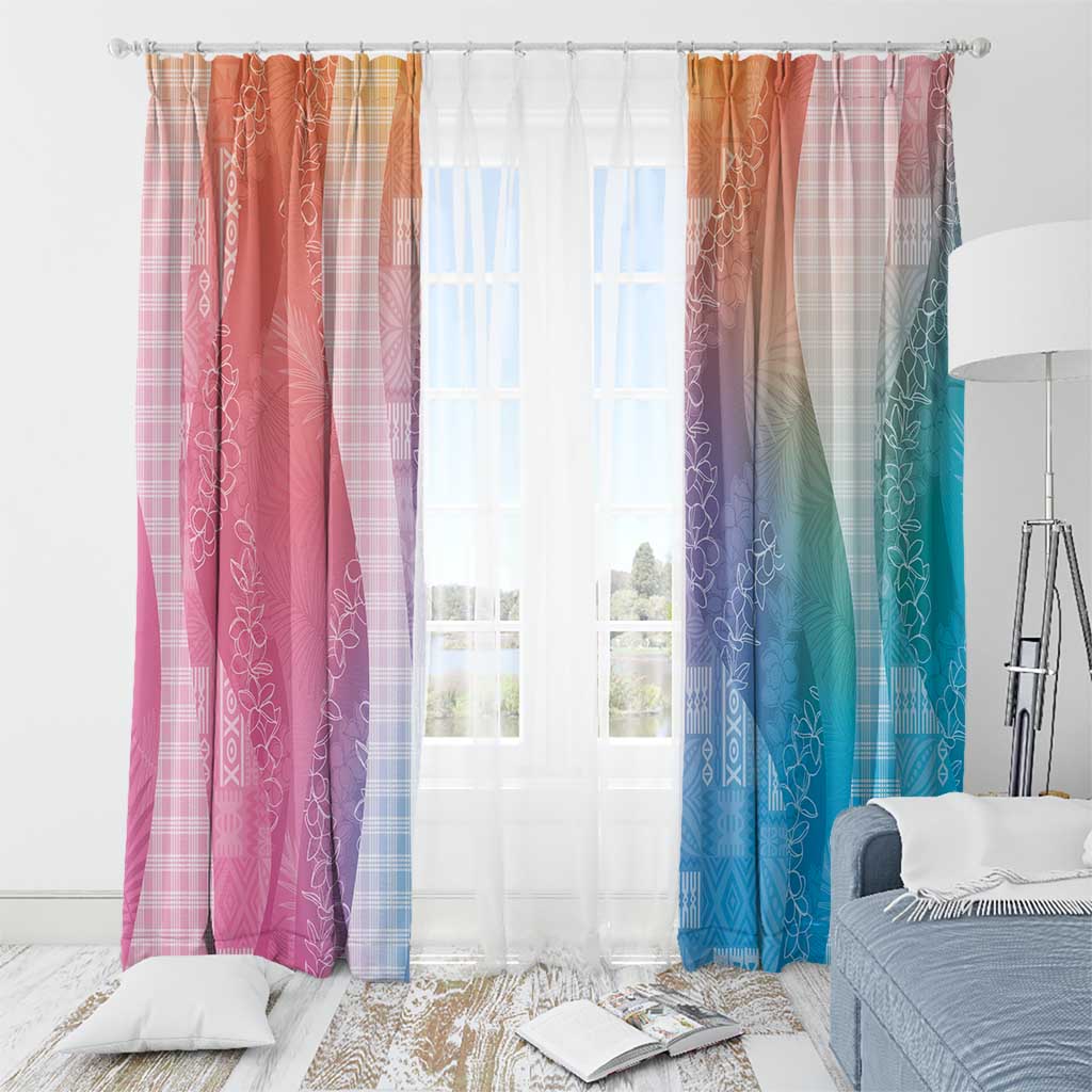 Polynesian Tribal Pattern Patchwork Picturesque Window Curtain Holographic LT7 - Polynesian Pride