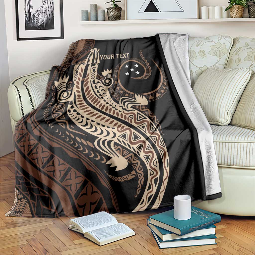 Personalized Solomon Islands Crocodile Blanket Hapi Isles - Independence Anniversary LT7 Brown - Polynesian Pride
