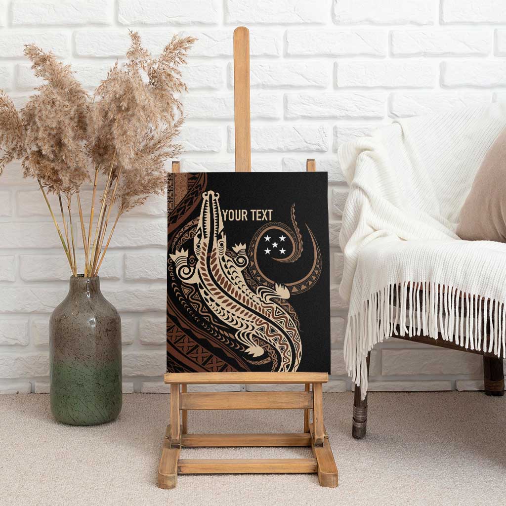 Personalized Solomon Islands Crocodile Canvas Wall Art Hapi Isles - Independence Anniversary LT7 - Polynesian Pride
