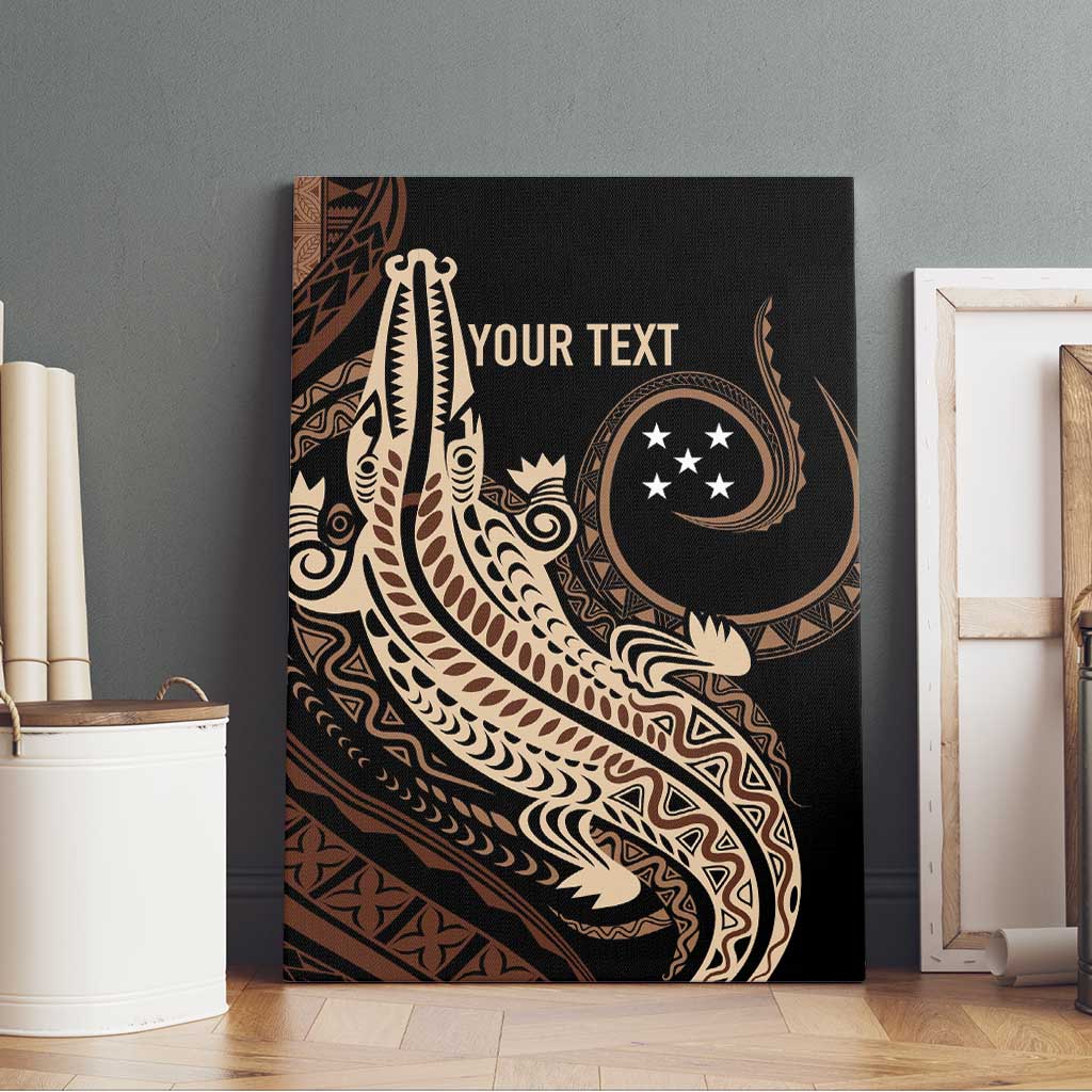 Personalized Solomon Islands Crocodile Canvas Wall Art Hapi Isles - Independence Anniversary LT7 - Polynesian Pride