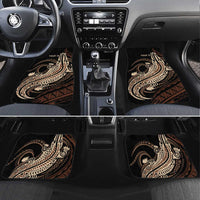 Personalized Solomon Islands Crocodile Car Mats Hapi Isles - Independence Anniversary LT7 Set 4pcs Brown - Polynesian Pride