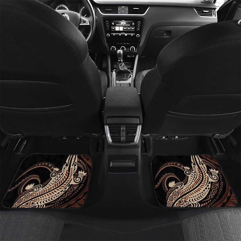 Personalized Solomon Islands Crocodile Car Mats Hapi Isles - Independence Anniversary LT7 Set 2pcs - Back Brown - Polynesian Pride
