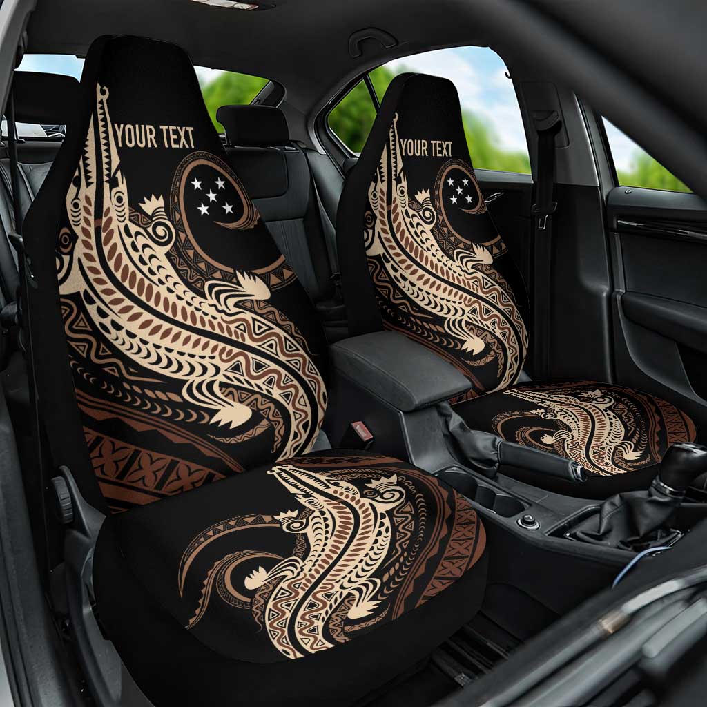 Personalized Solomon Islands Crocodile Car Seat Cover Hapi Isles - Independence Anniversary LT7 One Size Brown - Polynesian Pride