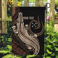 Personalized Solomon Islands Crocodile Garden Flag Hapi Isles - Independence Anniversary LT7 Garden Flag Brown - Polynesian Pride