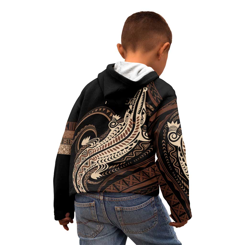 Personalized Solomon Islands Crocodile Kid Hoodie Hapi Isles - Independence Anniversary LT7 - Polynesian Pride