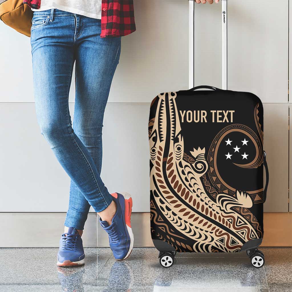Personalized Solomon Islands Crocodile Luggage Cover Hapi Isles - Independence Anniversary LT7 - Polynesian Pride
