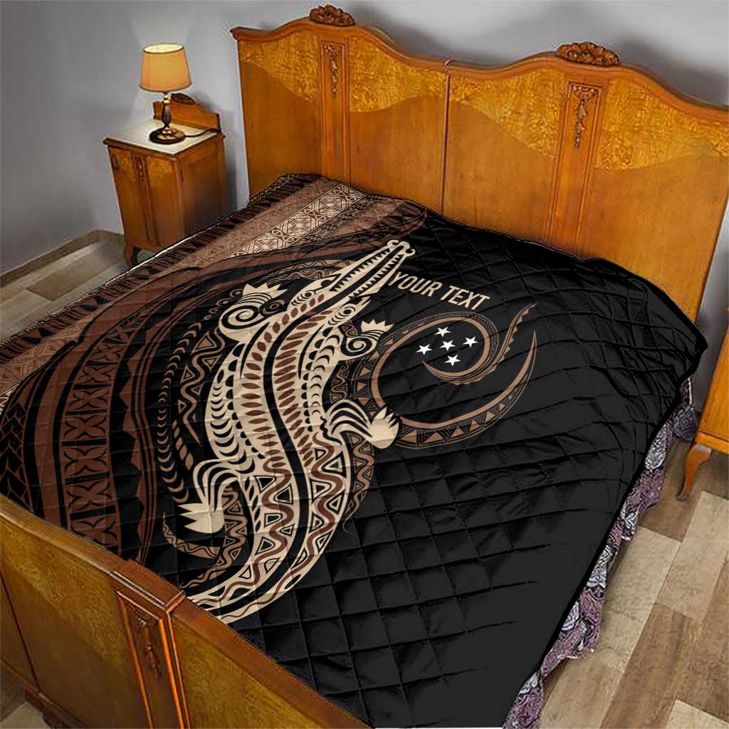 Personalized Solomon Islands Crocodile Quilt Hapi Isles - Independence Anniversary LT7 - Polynesian Pride
