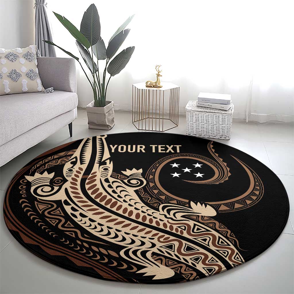 Personalized Solomon Islands Crocodile Round Carpet Hapi Isles - Independence Anniversary LT7 - Polynesian Pride