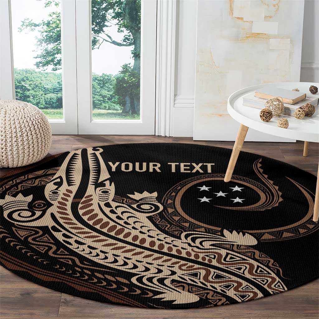 Personalized Solomon Islands Crocodile Round Carpet Hapi Isles - Independence Anniversary LT7 - Polynesian Pride