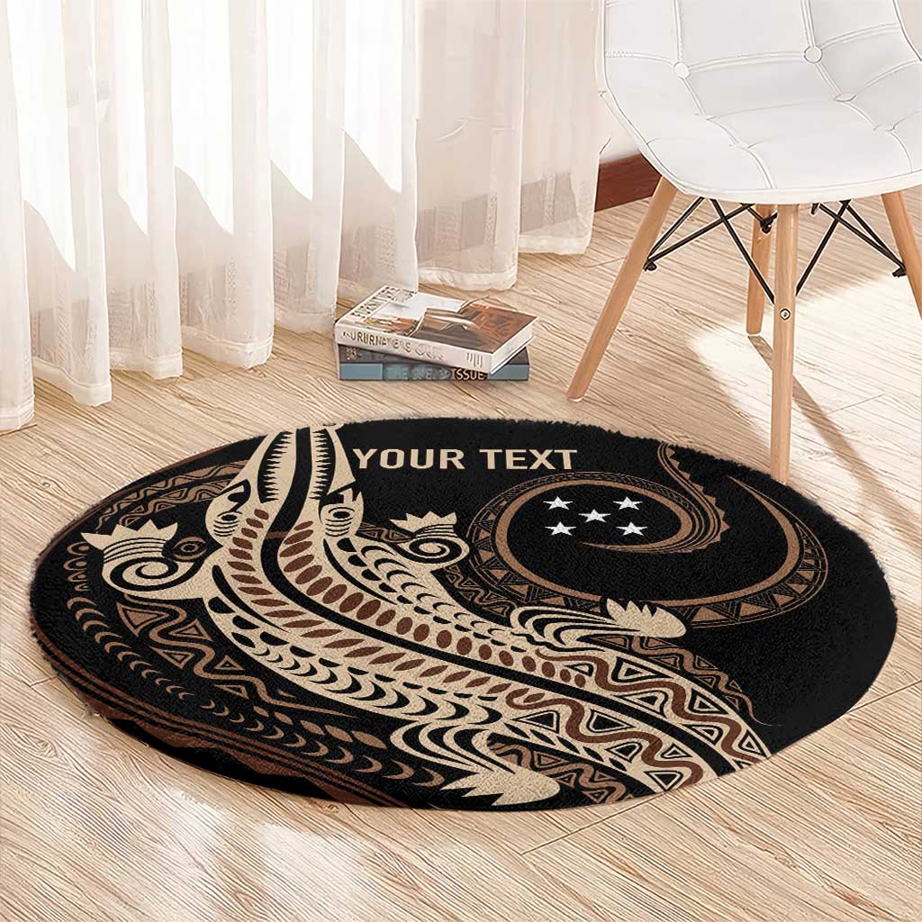 Personalized Solomon Islands Crocodile Round Carpet Hapi Isles - Independence Anniversary LT7 - Polynesian Pride