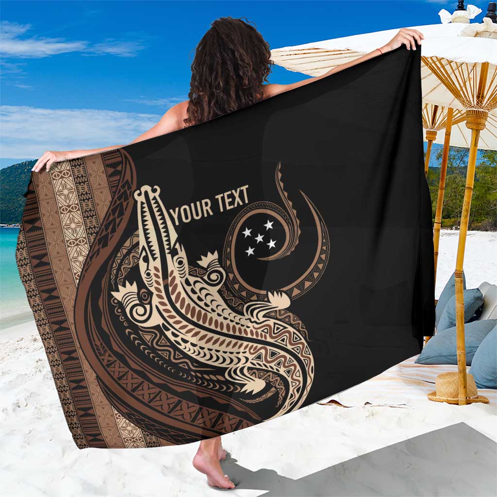 Personalized Solomon Islands Crocodile Sarong Hapi Isles - Independence Anniversary LT7 One Size 44 x 66 inches Brown - Polynesian Pride