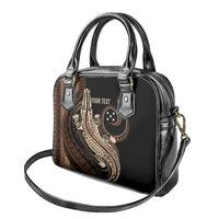 Personalized Solomon Islands Crocodile Shoulder Handbag Hapi Isles - Independence Anniversary LT7 - Polynesian Pride