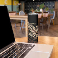 Personalized Solomon Islands Crocodile Skinny Tumbler Hapi Isles - Independence Anniversary LT7 - Polynesian Pride