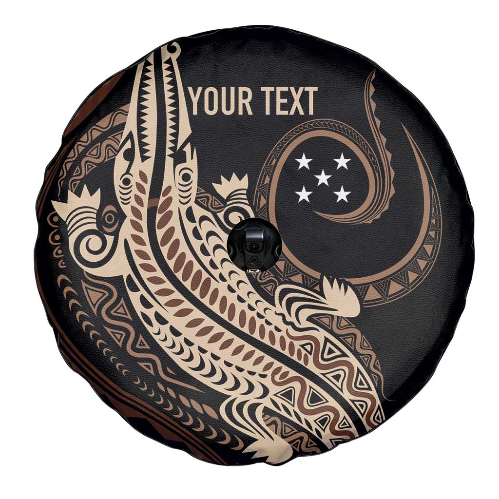 Personalized Solomon Islands Crocodile Spare Tire Cover Hapi Isles - Independence Anniversary LT7 - Polynesian Pride