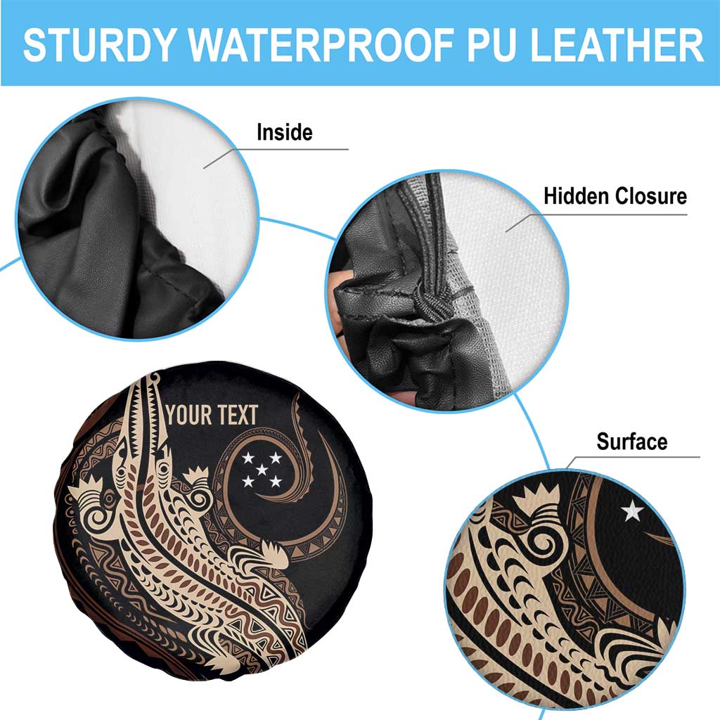 Personalized Solomon Islands Crocodile Spare Tire Cover Hapi Isles - Independence Anniversary LT7 - Polynesian Pride