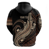 Personalized Solomon Islands Crocodile Zip Hoodie Hapi Isles - Independence Anniversary LT7 - Polynesian Pride
