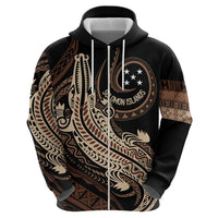 Personalized Solomon Islands Crocodile Zip Hoodie Hapi Isles - Independence Anniversary LT7 - Polynesian Pride
