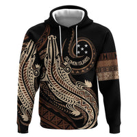 Personalized Solomon Islands Crocodile Zip Hoodie Hapi Isles - Independence Anniversary LT7 Pullover Hoodie Brown - Polynesian Pride