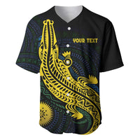 Personalized Solomon Islands Independence Anniversary Baseball Jersey Crocodile Mix Tapa LT7 Colorful - Polynesian Pride