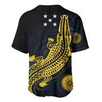 Personalized Solomon Islands Independence Anniversary Baseball Jersey Crocodile Mix Tapa LT7 - Polynesian Pride