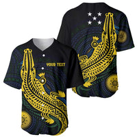 Personalized Solomon Islands Independence Anniversary Baseball Jersey Crocodile Mix Tapa LT7 - Polynesian Pride