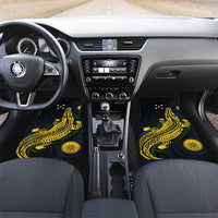 Personalized Solomon Islands Independence Anniversary Car Mats Crocodile Mix Tapa LT7 Set 2pcs - Front Colorful - Polynesian Pride