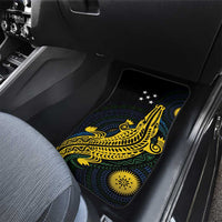 Personalized Solomon Islands Independence Anniversary Car Mats Crocodile Mix Tapa LT7 - Polynesian Pride