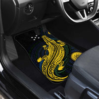 Personalized Solomon Islands Independence Anniversary Car Mats Crocodile Mix Tapa LT7 - Polynesian Pride